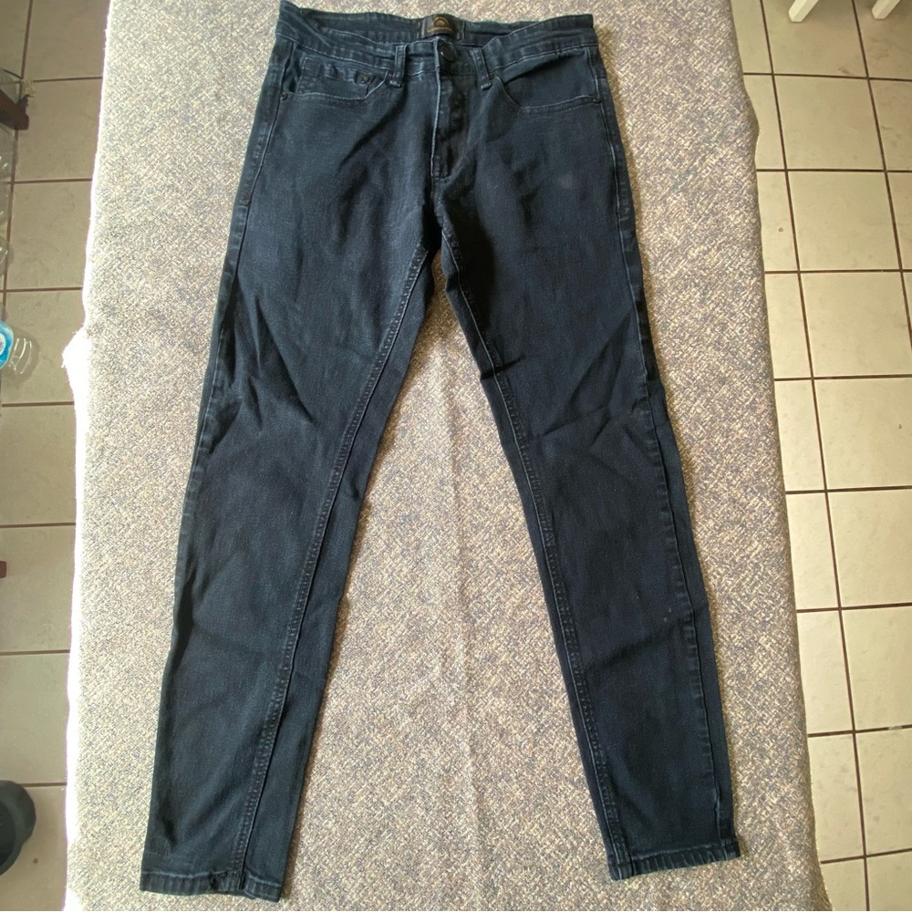 Across the Pond Jeans Black Skinny Fit Denim Casual Streetwear size 28